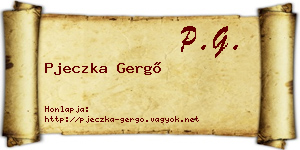 Pjeczka Gergő névjegykártya
