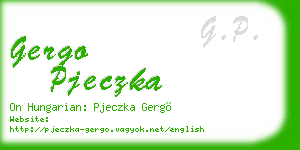 gergo pjeczka business card